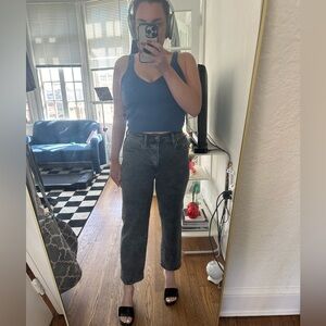 Dark Grey Pistola cropped Jean